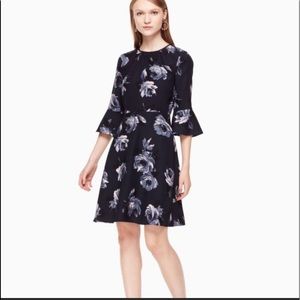 Kate Spade Night Rose Crepe Dress